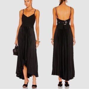 A.L.C. Black Ruched High Low Sundress